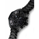 Diesel Mega Chief Chronograph Black Dial Black Steel Strap Watch For Men - DZ4355