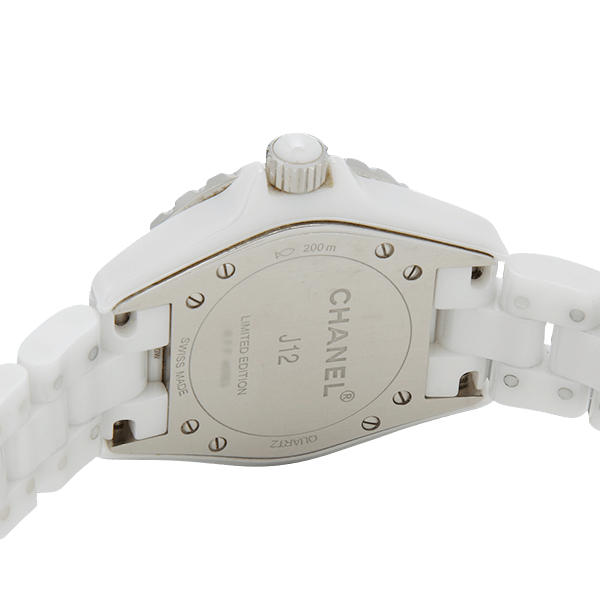 Chanel J12 Quartz Diamonds Pink Dial White Steel Strap Watch for Women - J12 H5513