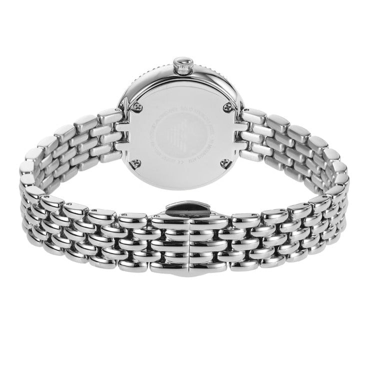 Emporio Armani Rosa Quartz White Dial Silver Steel Strap Watch For Women - AR11354