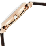 Emporio Armani Gianni T-Bar Silver Dial Brown Leather Strap Watch For Women - AR11269