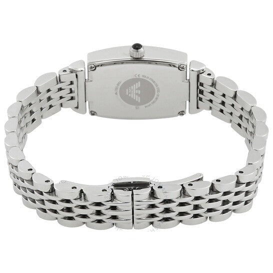 Emporio Armani Gianni T-Bar Quartz White Dial Silver Steel Strap Watch For Women - AR11405