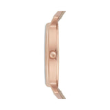 Emporio Armani Kappa Rose Gold & White Dial Beige Nude Leather Strap Watch For Women - AR2510