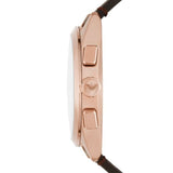 Emporio Armani Claudio Chronograph Blue Dial Brown Leather Strap Watch For Men - AR11554