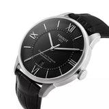 Tissot Chemin Des Tourelles Powermatic 80 Black Dial Black Leather Strap Watch For Men - T099.407.16.058.00