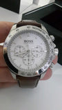 Hugo Boss Ikon White Dial Brown Leather Strap Watch for Men - 1513175