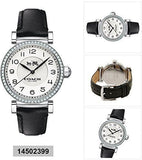 Coach Madison White Dial Black Leather Strap Watch for Women - 14502399
