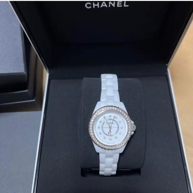 Chanel J12 Quartz Diamonds White Dial White Steel Strap Watch for Women - J12 H6418