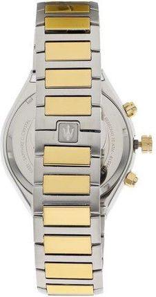 Maserati Stile Chronograph White Dial Two Tone Steel Strap Watch For Men - R8873642009
