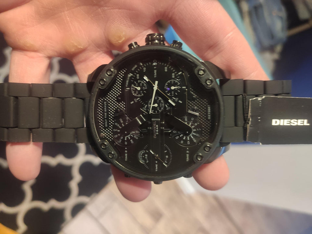 Diesel Mr Daddy 2.0 Chronograph Black Dial Black Steel Strap Watch For Men - DZ7396