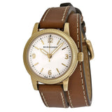 Burberry Utilitarian White Dial Brown Leather Strap Watch for Women - BU7850