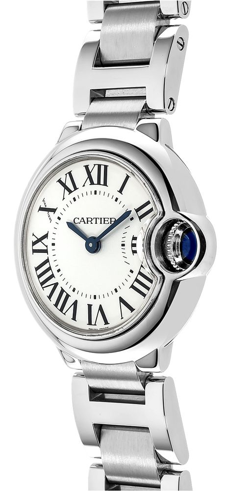 Cartier Ballon Bleu De Cartier White Dial Silver Steel Strap Watch for Women - W69010Z4