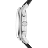 Fossil Pilot Chronograph Sky Blue Dial Black Leather Strap Watch for Men - FS5162