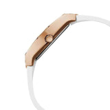 Guess Raven Diamonds Rose Gold Dial White Silicone Strap Watch for Women - GW0105L3