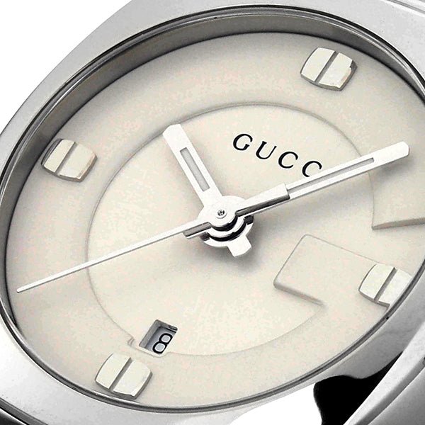 Gucci GG2570 White Dial Silver Steel Strap Watch For Women - YA142502