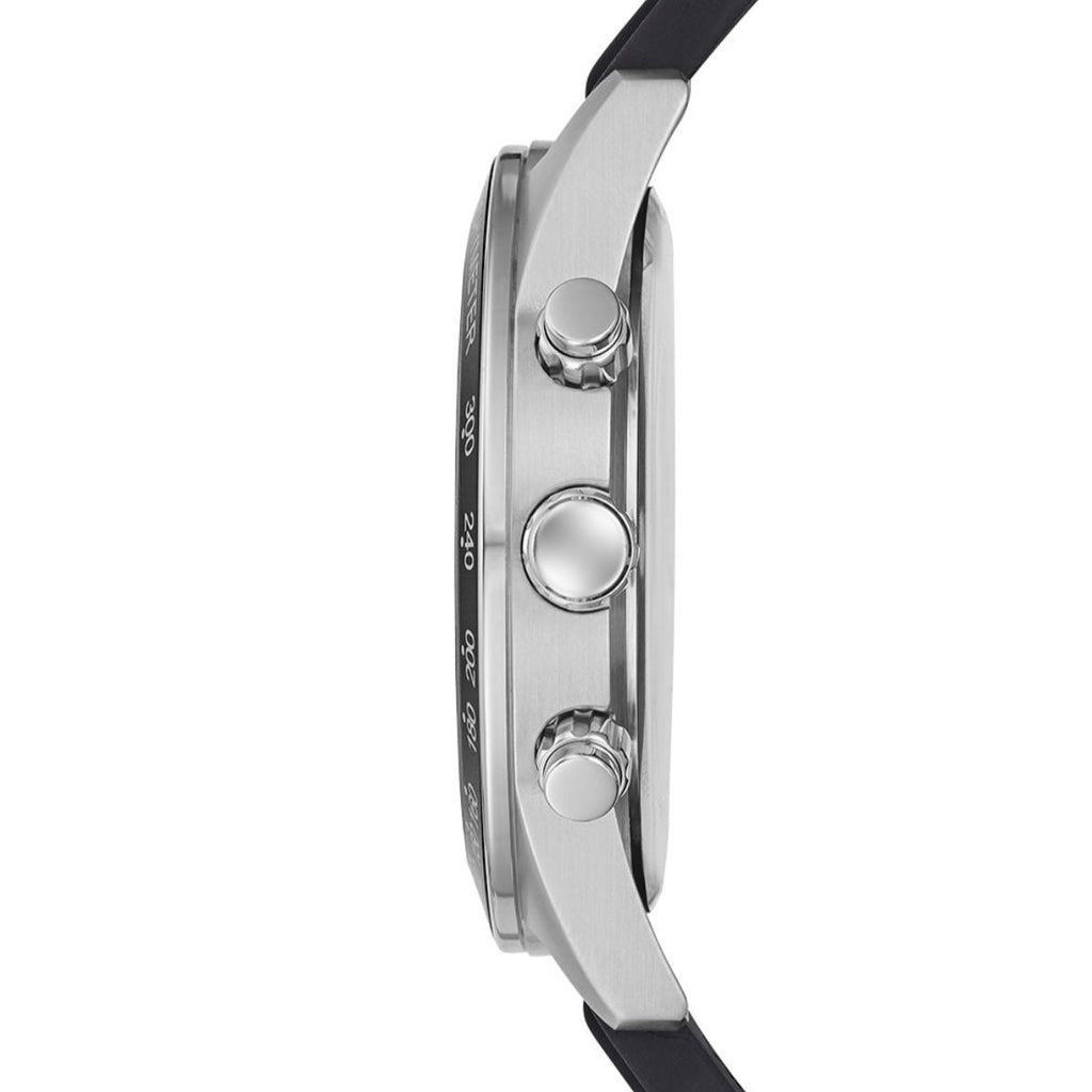 Guess Altitude Chronograph Black Dial Black Rubber Strap Watch for Men - GW0332G1