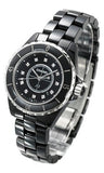 Chanel J12 Quartz Diamonds Black Dial Black Steel Strap Watch for Women - J12 H1625