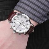 Hugo Boss Aeroliner Chronoraph White Dial Brown Leather Strap Watch For Men - 1512447