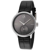 Calvin Klein Accent Black Dial Black Leather Strap Watch for Men - K2Y211C3