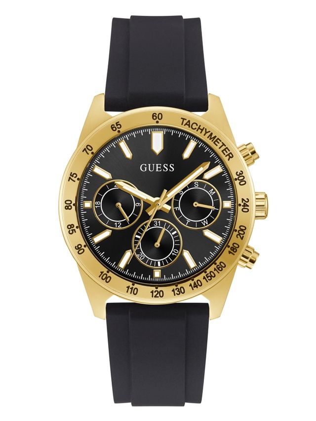 Guess Sport Multifunctional Black Dial Black Rubber Strap Watch for Men - GW0332G2