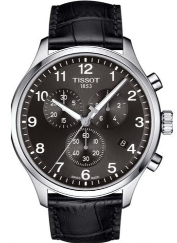 Tissot Chrono XL Classic Black Dial Black Leather Strap Watch For Men - T116.617.16.057.00
