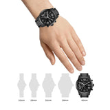 Guess Atlas Chronograph Black Dial Black Steel Strap Watch For Men - W0668G5