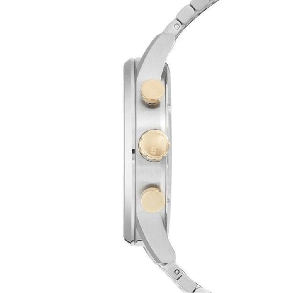 Hugo Boss Navigator White Dial Two Tone Steel Strap Watch for Men - 1513499