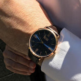 Hugo Boss Jackson Blue Dial Black Leather Strap Watch for Men - 1513371