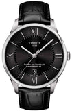 Tissot Chemin Des Tourelles Powermatic 80 Black Dial Black Leather Strap Watch For Men - T099.407.16.058.00