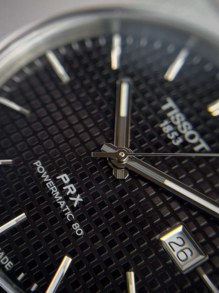 Tissot PRX Powermatic 80 Black Dial Black Leather Strap Watch for Men - T137.407.16.051.00