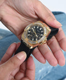 Guess Venus Diamonds Black Dial Black Rubber Strap Watch for Women - GW0118L1