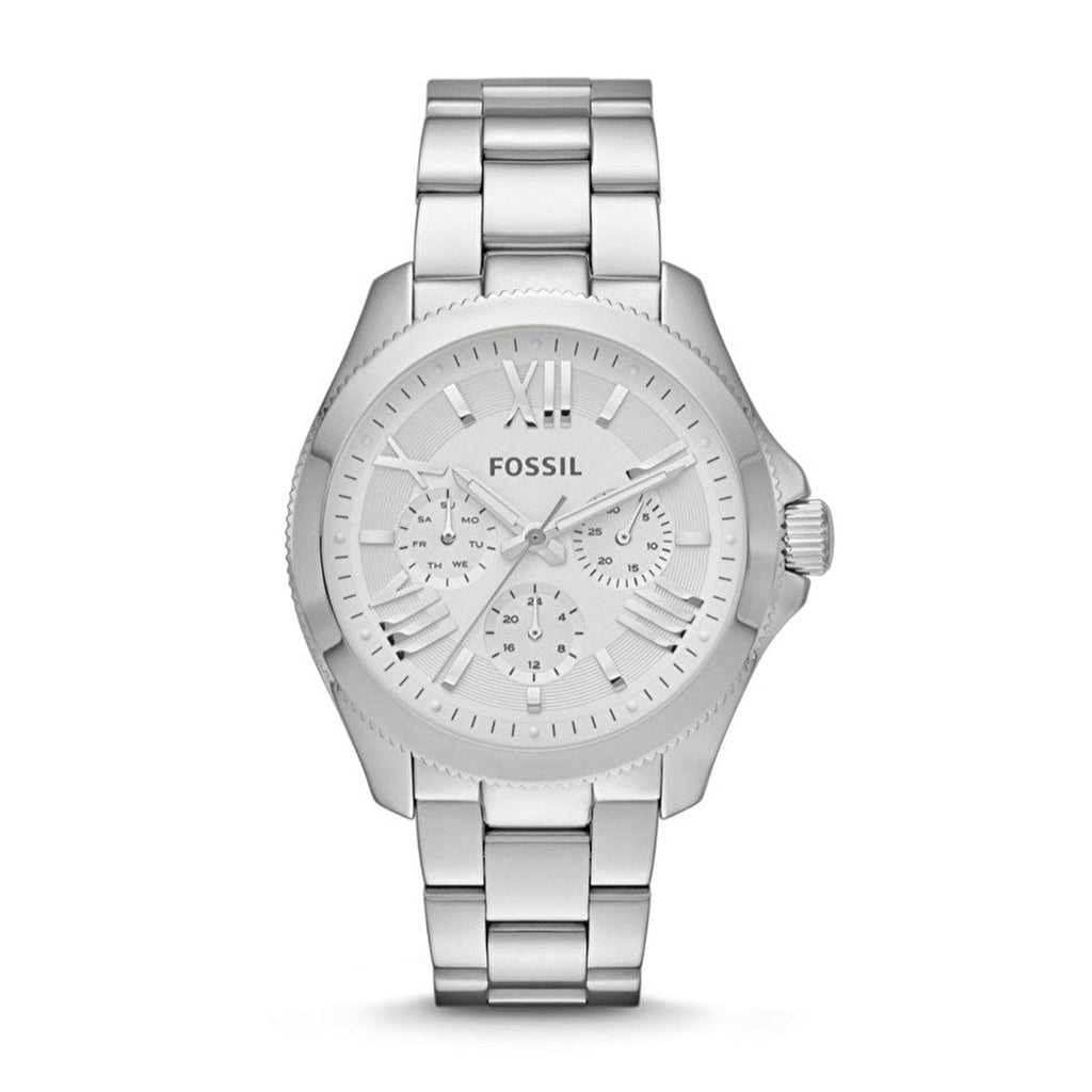 Fossil Cecile Multifunction Silver Dial Silver Steel Strap Watch for Women - AM4509
