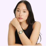 Tory Burch Eleanor White Dial Two Tone Steel Strap Watch for Women - TBW1070