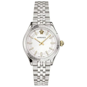 Versace Hellenyium Quartz White Dial Silver Steel Strap Watch for Women - VEHU00320