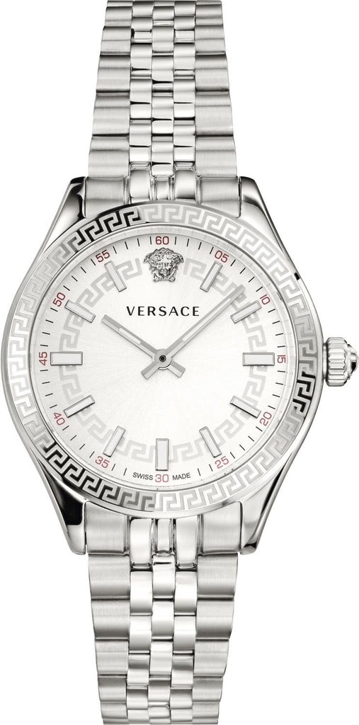 Versace Hellenyium Quartz White Dial Silver Steel Strap Watch for Women - VEHU00320
