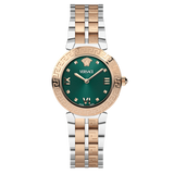 Versace Daphnis Analog Green Dial Two Tone Steel Strap Watch for Women - VEOCA0224