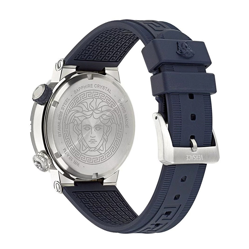 Versace Greca Diver Quartz Blue Dial Blue Rubber Strap Watch for Men - VE8G00124