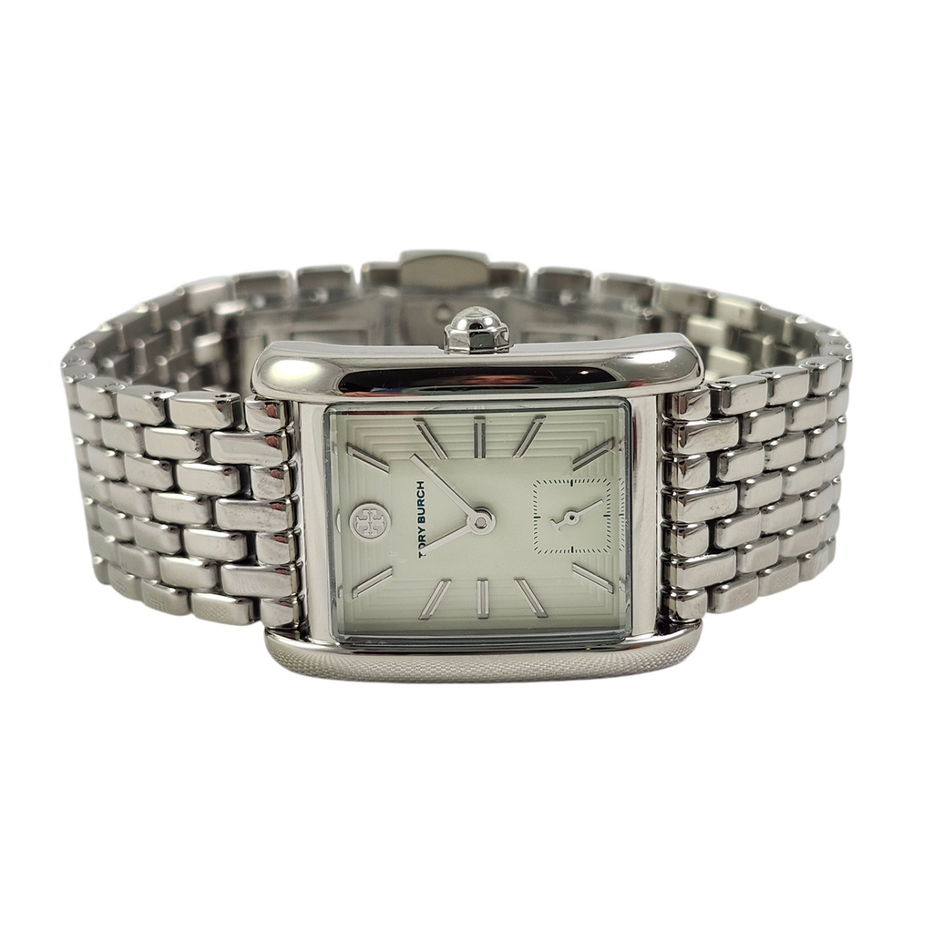 Tory Burch Eleanor White Dial Silver Steel Strap Watch for Women - TBW1069