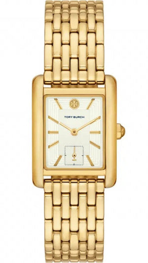 Tory Burch Eleanor White Dial Gold Steel Strap Watch for Women - TBW1060