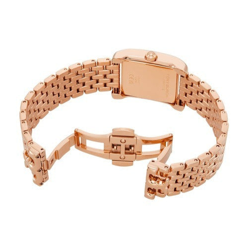 Tory Burch Eleanor Mother of Pearl White Dial Rose Gold Steel Strap Watch for Women - TBW1079