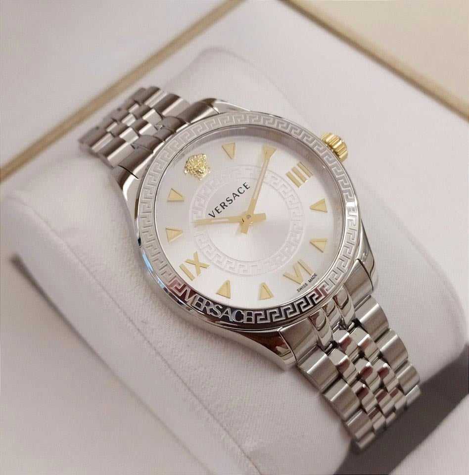 Versace Hellenyium Quartz Silver Dial Silver Steel Strap Watch for Women - VE2S00322