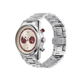 Emporio Armani Racer Chronograph White Dial Silver Steel Strap Watch for Men - AR11645