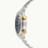 Versace Greca Logo Diver Quartz Black Dial Two Tone Steel Strap Watch for Men - VE8G00424