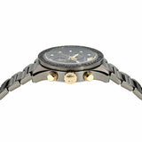 Versace Greca Dome Chronograph Black Dial Grey Steel Strap Watch for Men - VE6K00623