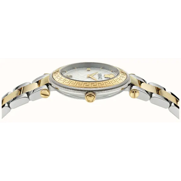 Versace Reve Analog White Dial Two Tone Steel Strap Watch for Women - VE8B00724