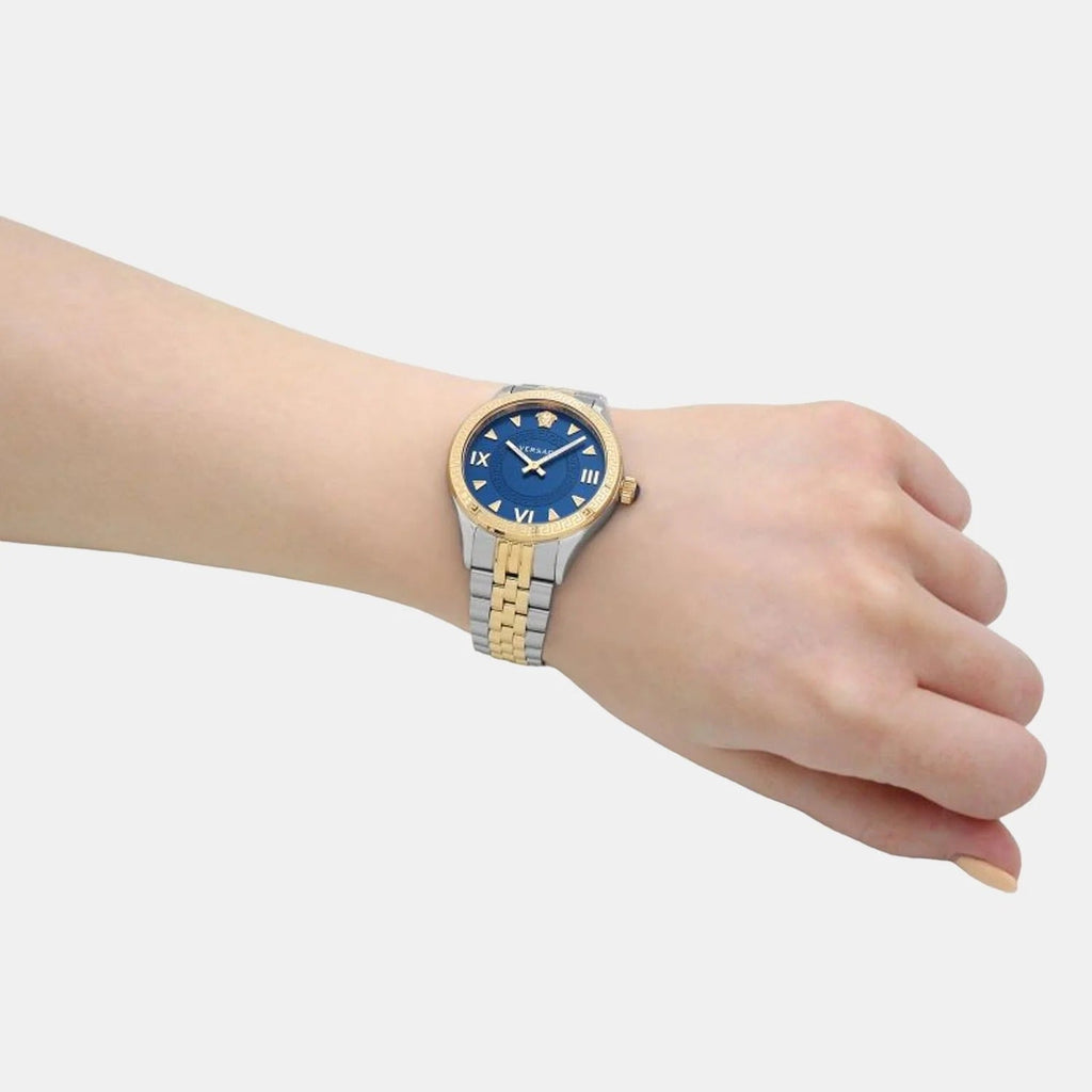Versace Hellenyium Quartz Blue Dial Two Tone Steel Strap Watch for Women - VE2S00522