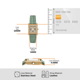 Emporio Armani Classic White Dial Green Leather Strap Watch for Women - AR11661