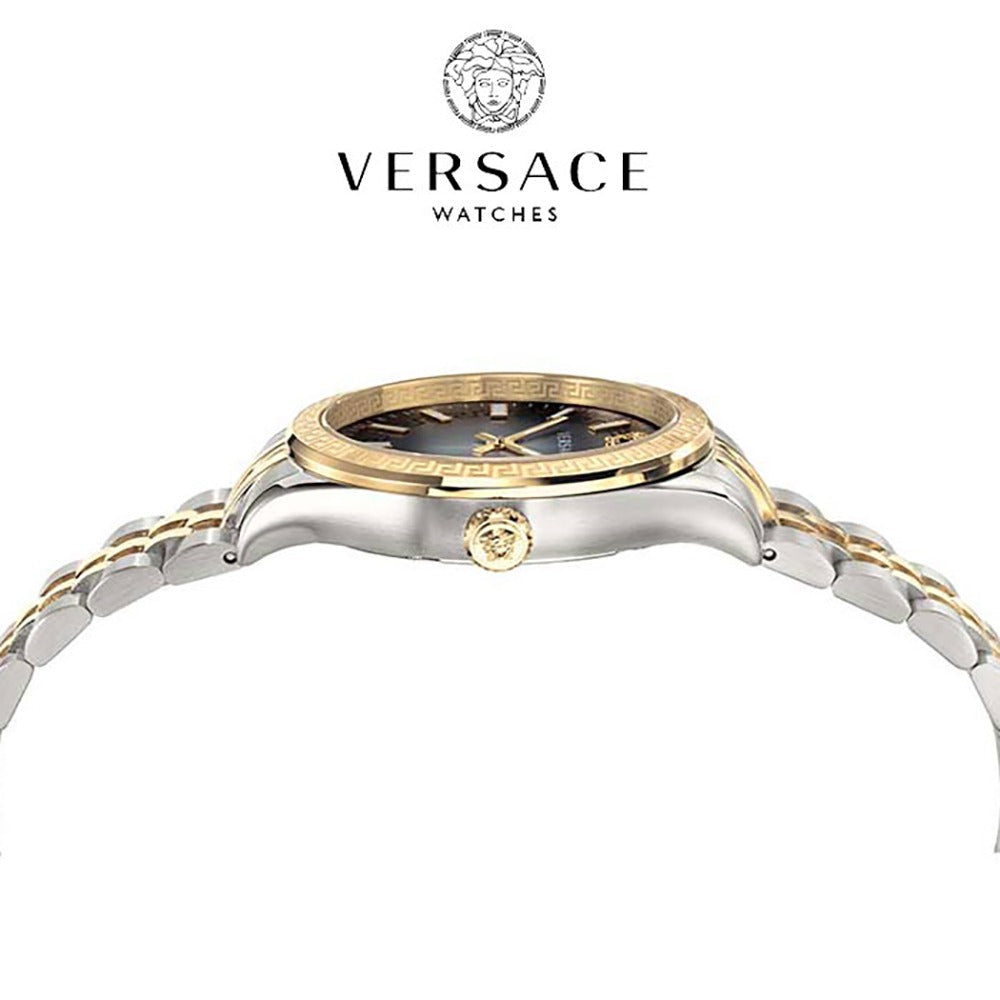 Versace Hellenyium Grey Dial Two Tone Steel Strap Watch for Women - VEHU00520