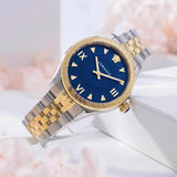 Versace Hellenyium Quartz Blue Dial Two Tone Steel Strap Watch for Women - VE2S00522