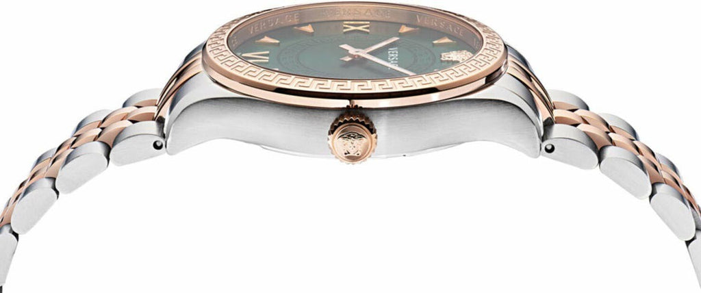 Versace Hellenyium Quartz Green Dial Two Tone Steel Strap Watch for Women - VE2S00422