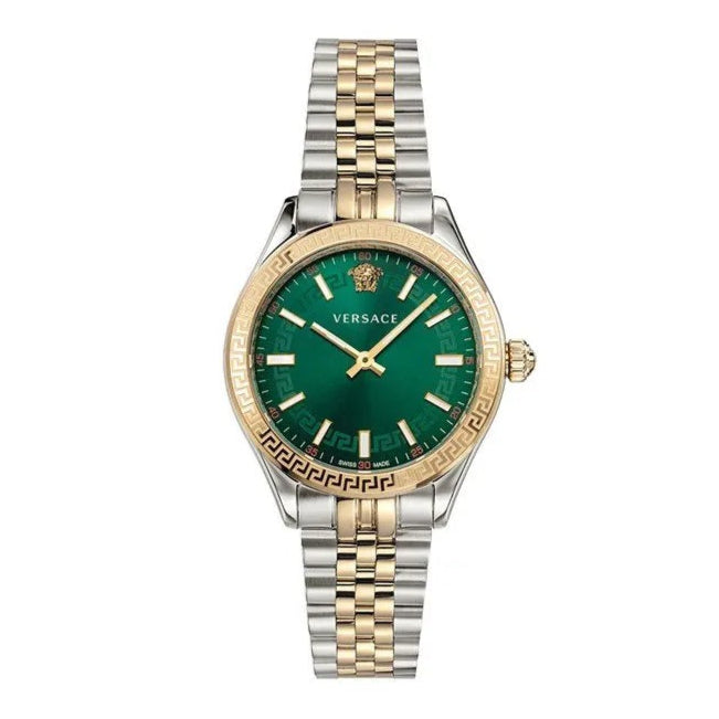 Versace Hellenyium Quartz Green Dial Two Tone Steel Strap Watch for Women - VEHU00420